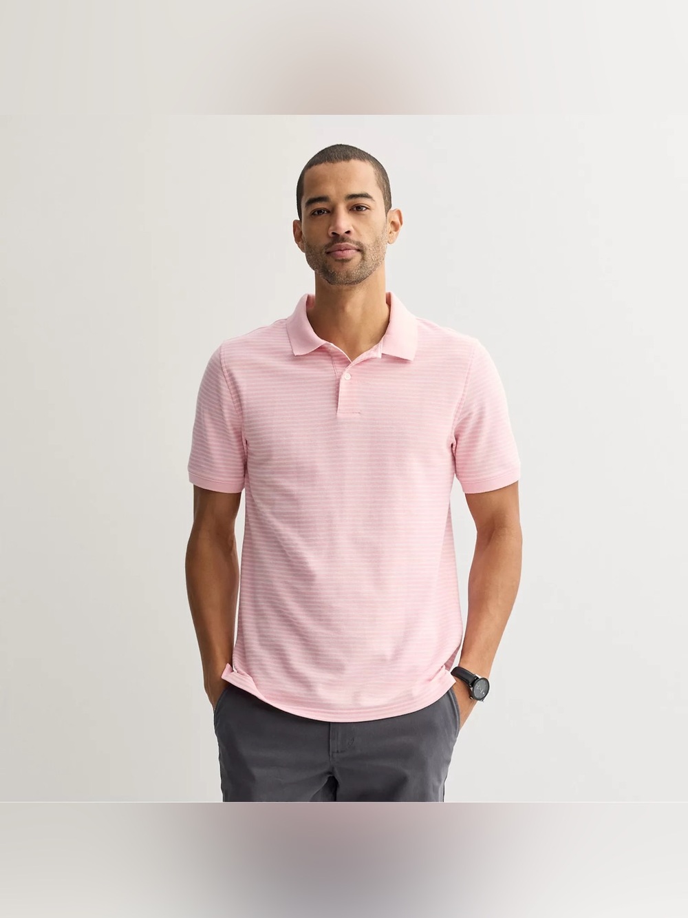 Men's XXLT Sonoma Goods For Life Fashion Pique Polo big and tall pink shirt